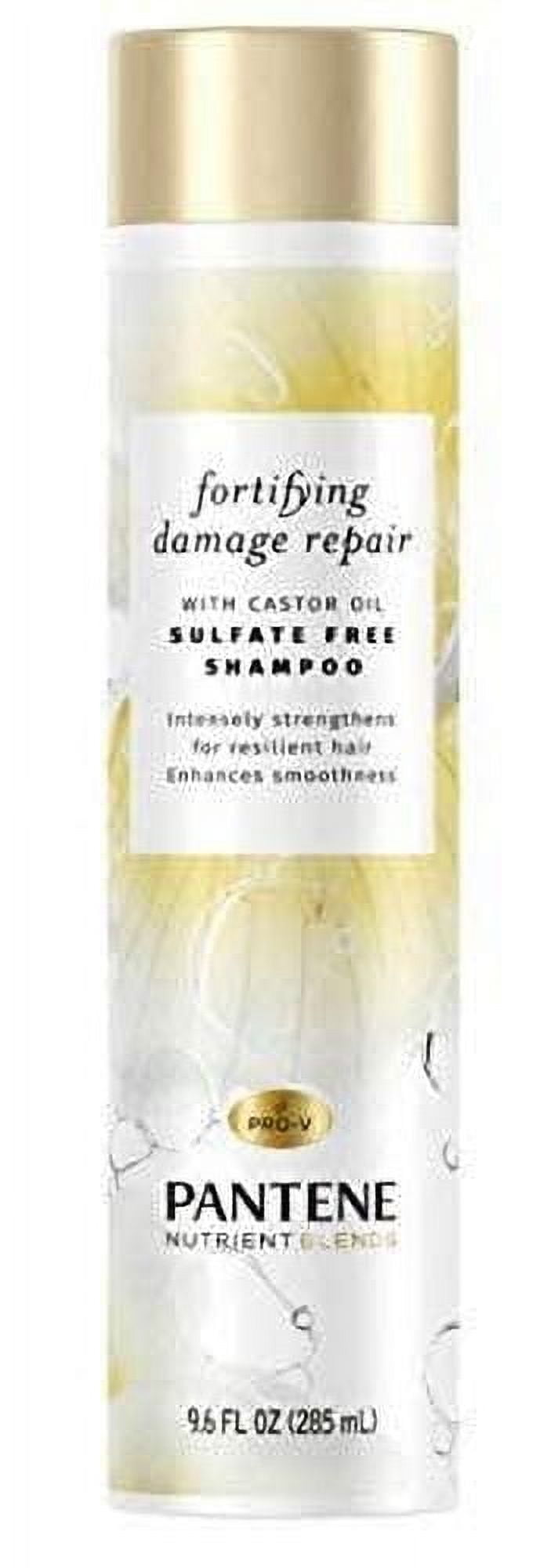 Pantene Nutrient Blends Strengthening Damage Repair Sulfate Free Shampoo with Castor Oil, 9.6 oz