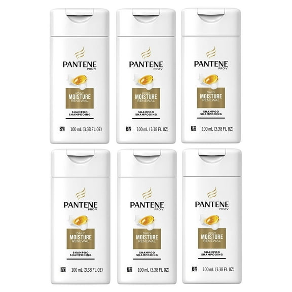 Pantene Pro-V Daily Moisture Renewal Hydrating Shampoo, 3.38 Fl Oz Travel Size (Pack Of 6)