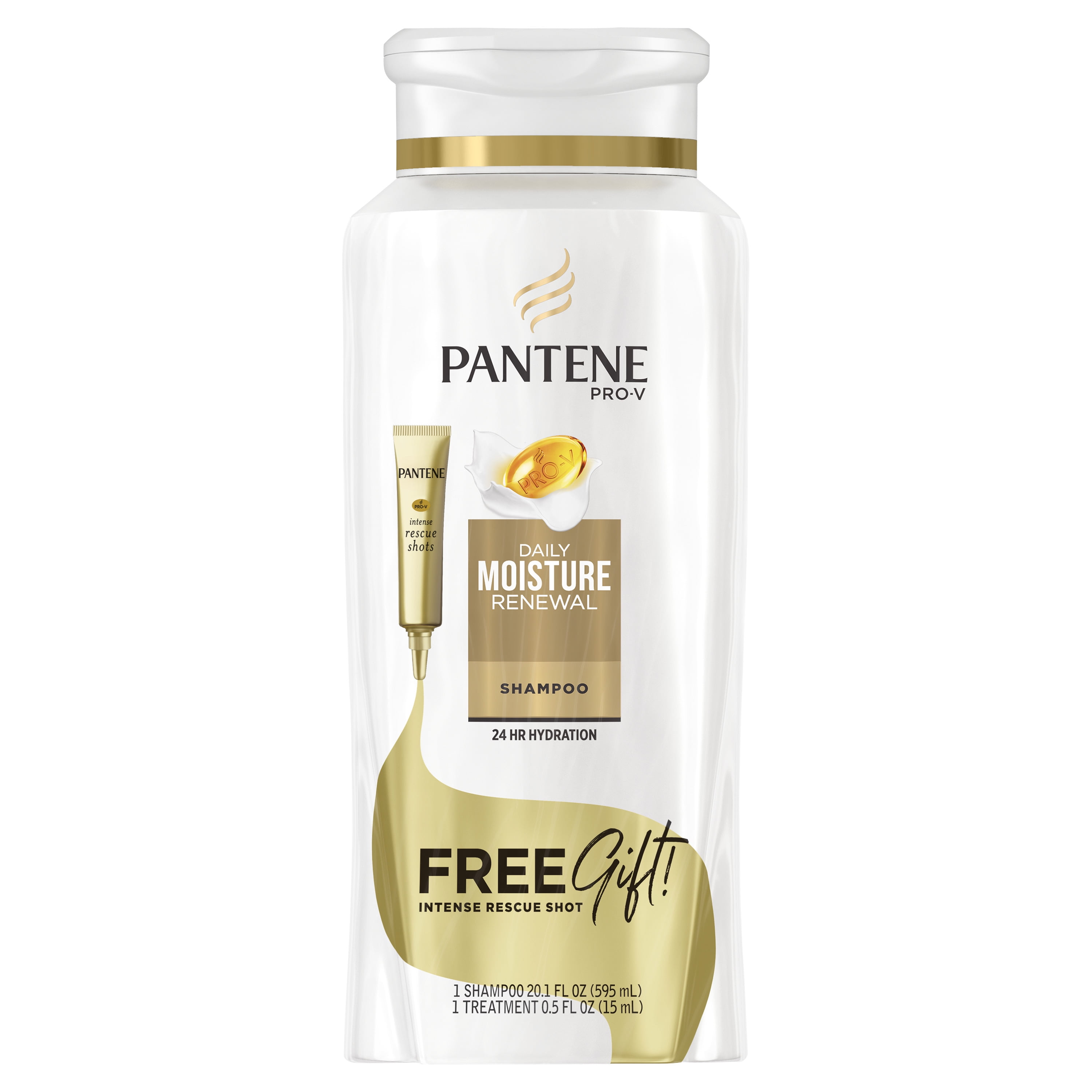 Pantene Pro-V Daily Moisture Renewal Shampoo, 20.1 fl oz with Intense Rescue Shot
