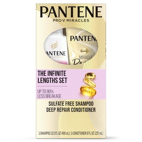 Pantene Sulfate-Free Pro-V Miracles Infinite Lengths Biotin + Collagen Shampoo, 13.5oz and Miracle Rescue Deep Repair Conditioner, 8oz