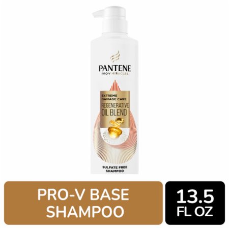 Pantene Pro-V Miracles Shampoo Extreme Damage Care Regenerative Oil Blend Sulfate Free 13.5 fl oz - Pack of 2