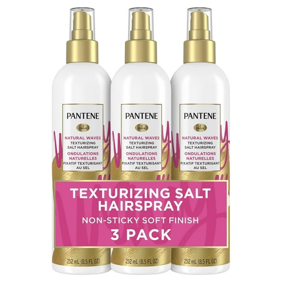 Pantene Pro-V Salt Texturizing Hairspray, No Sea Needed, Natural Waves, Pack Of 3, 25.5 Oz Total