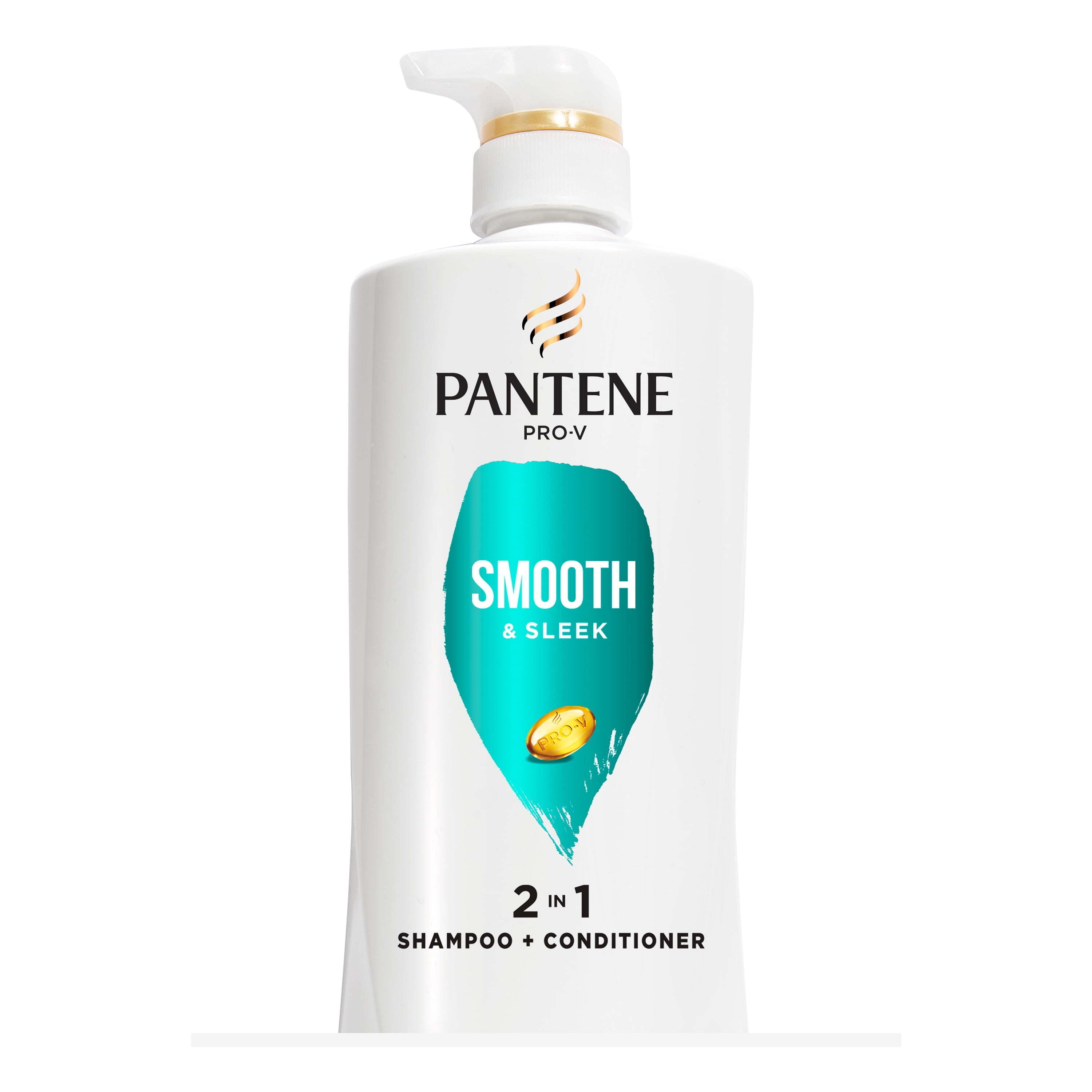 Pantene Pro-V Smooth and Sleek 2 in1 Shampoo and Conditioner, 17.9 fl oz for All Hair Types