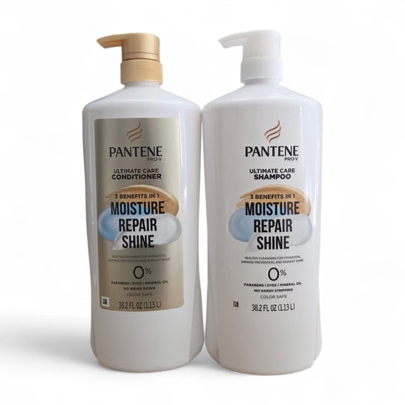 Pantene Pro-V Ultimate Care Shampoo & Conditioner Set, Moisture Repair & Shine, 38.2 fl oz Each