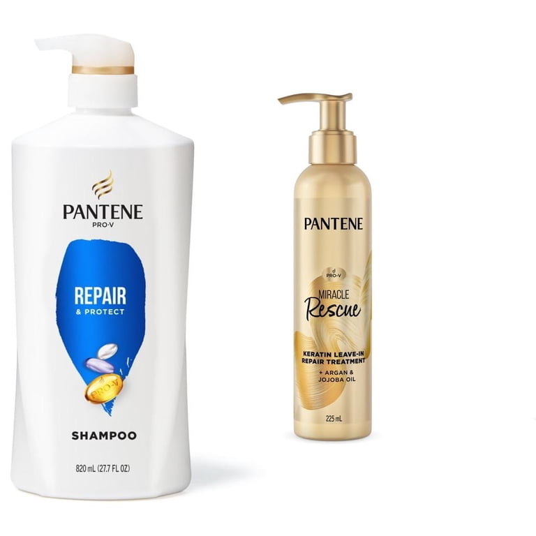 Pantene Repair Shampoo and Miracle Rescue Keratin Leave In