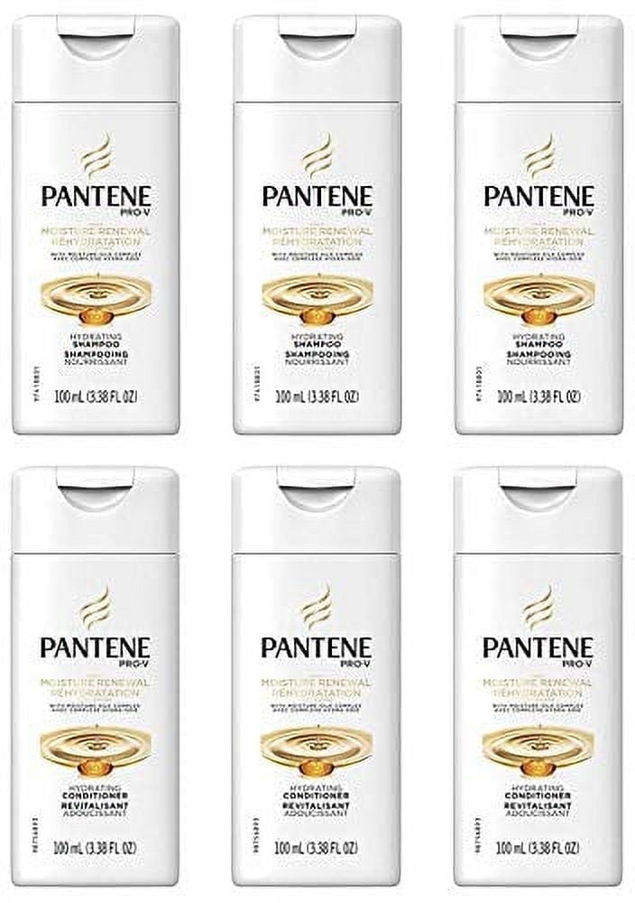 Pantene Shampoo & Conditioner Bundle, Daily Moisture Renewal, 3.38 Oz Travel Size (3 Duo Sets)