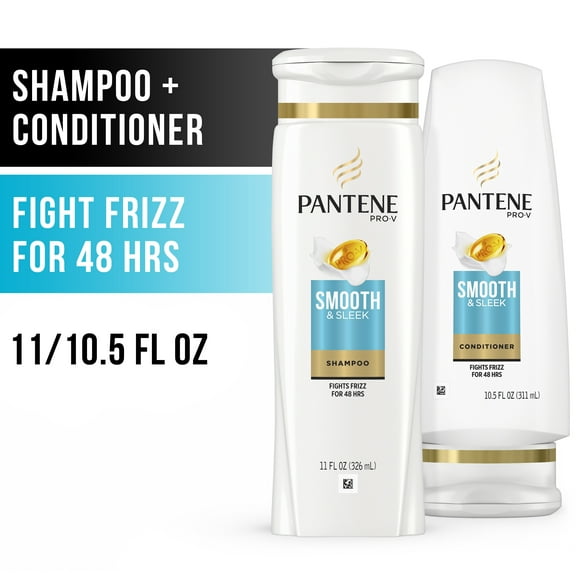 Pantene Shampoo Conditioner Pack, Smooth and Sleek, 10.5-11 Oz