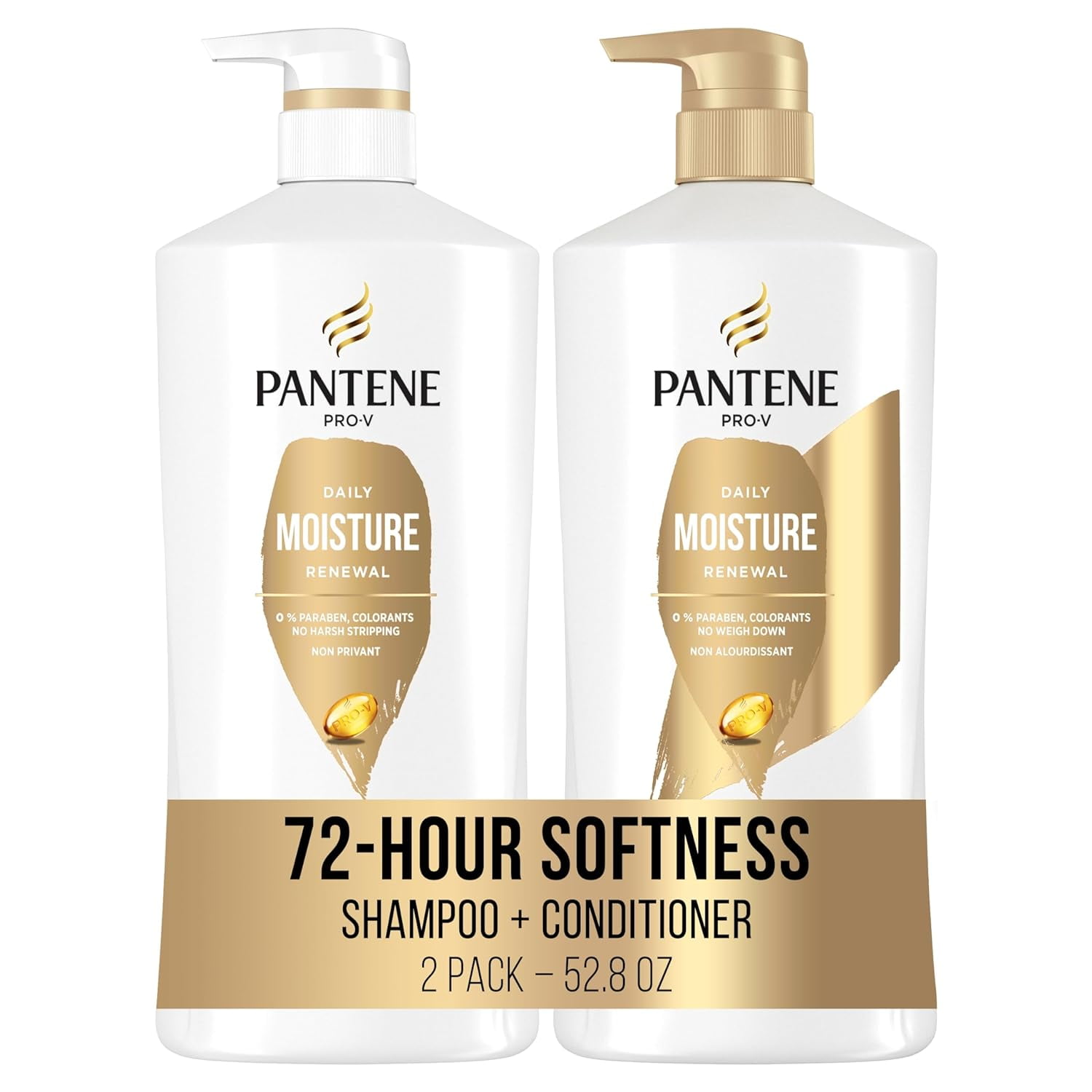 Pantene Shampoo & Conditioner Set, Daily Moisture Renewal Hair