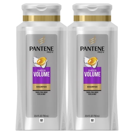 Pantene Shampoo, Sheer Volume for Thin Hair, 25.4 oz, 2 Pack