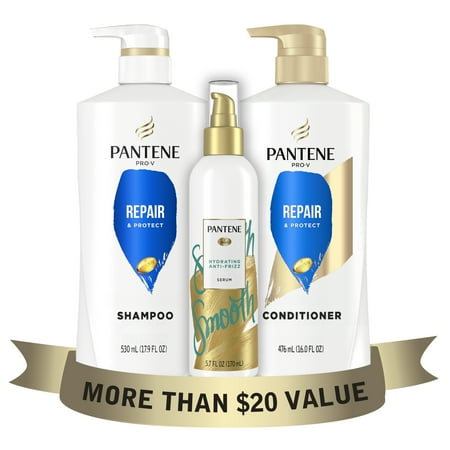 Pantene Shampoo and Conditioner Ultimate Hair Repair Essentials, 17.9-16.0-5.7oz 3ct