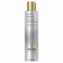 Pantene Sunlit Blondie Purple Shampoo, for Color Treated Hair, with Biotin and Silk Extract, 9.6 Fl Oz
