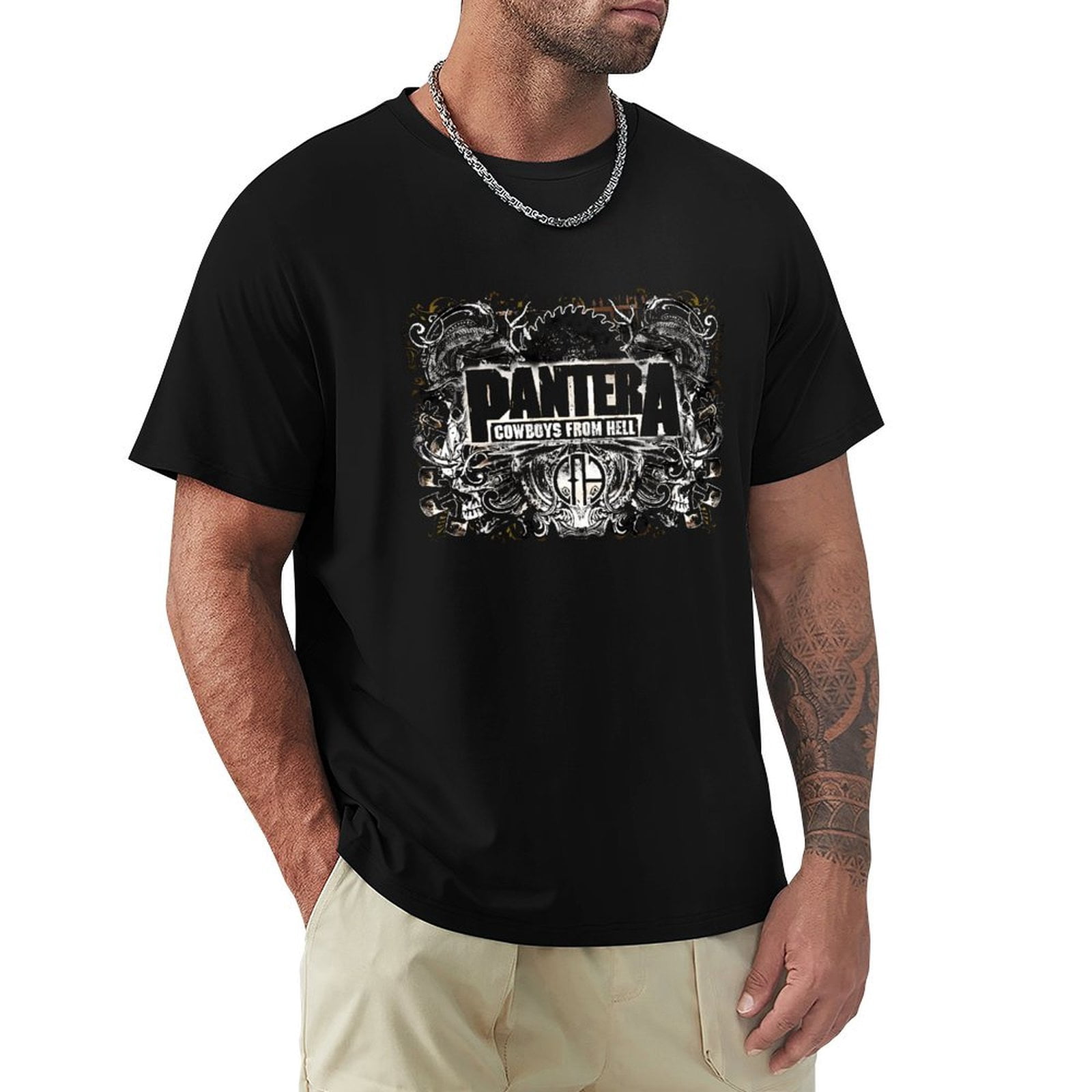 Official Pantera 'Skull' Logo Unisex Raglan T-Shirt (Brown, Size S)