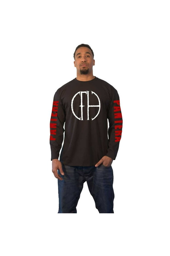 Pantera Unisex Long Sleeve T-Shirt: Frayed Logo (Sleeve Print) (Medium)