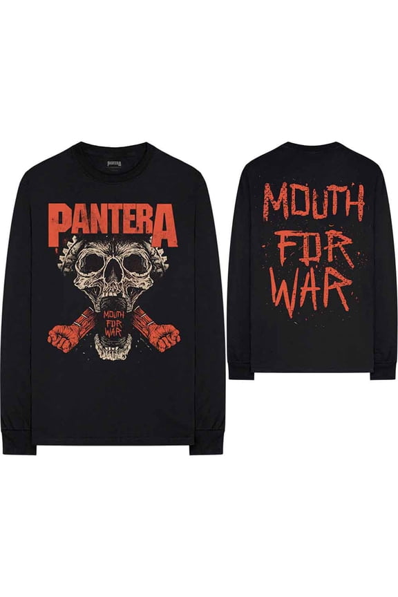 Pantera Unisex Long Sleeve T-Shirt Mouth For War (Back Print) (Small)