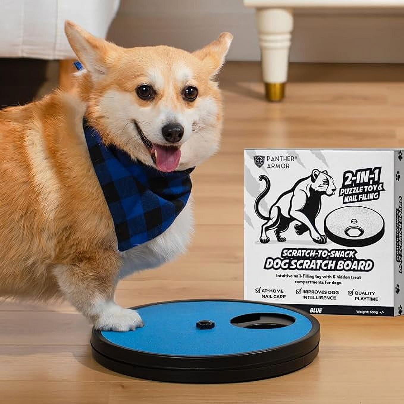 Panther Armor Dog Nail Scratch Board, Dog Scratch Pad for Nails with 6