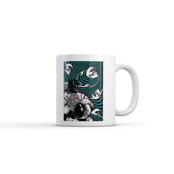 Panther Astronaut Mug Funny Sarcastic Space Graphic Novelty Coffee Cup