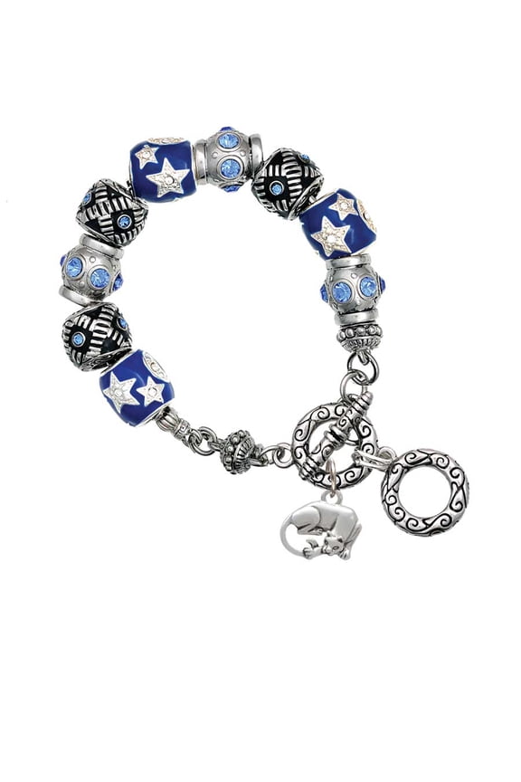 Panther Blue Moon Bead Charm Bracelet