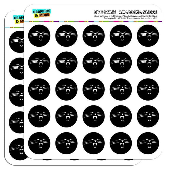 Panther Face 1" Scrapbooking Crafting Stickers