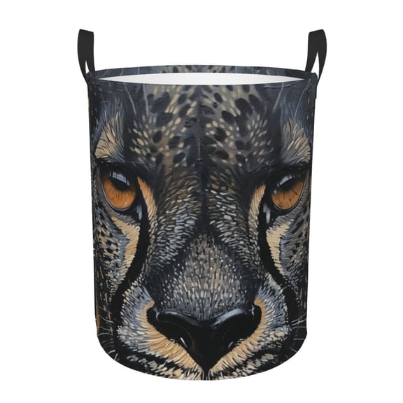 Panther Laundry Hamper Small Storage Basket/Toy Organizer/Dirty Clothes Bucket