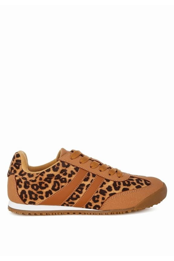 Panther Leopard Print Microfiber Womens Sneakers