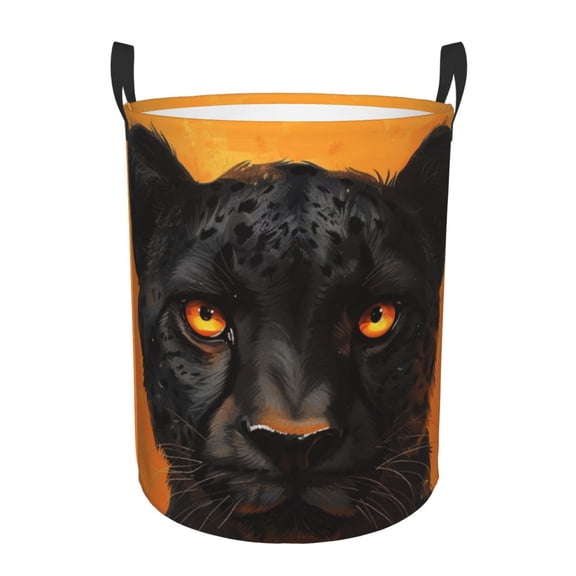 Panther Look Laundry Hamper Small Storage Basket/Toy Organizer/Dirty Clothes Bucket