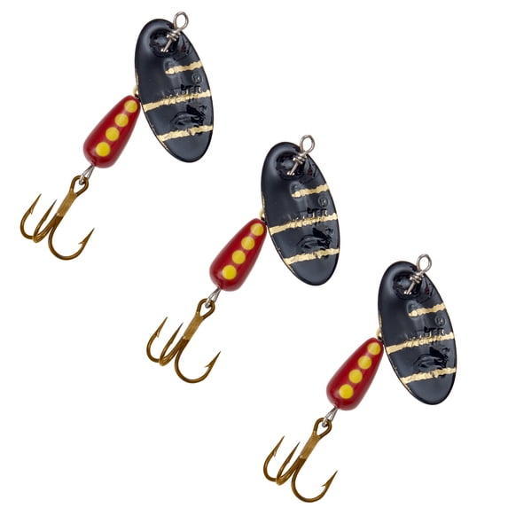 Panther Martin 3PKPMR_15_BZ Classic Regular Teardrop Spinners 3 Fishing Lures - Pack of 3 - Black Zebra - 15 (1/2 oz)