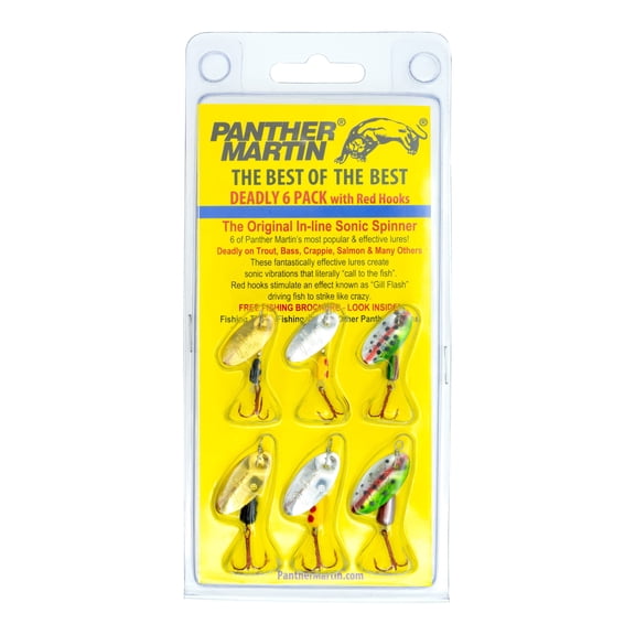 Panther Martin Best of the Best Spinner Fishing Lures, Assorted Sizes, 6 Pack