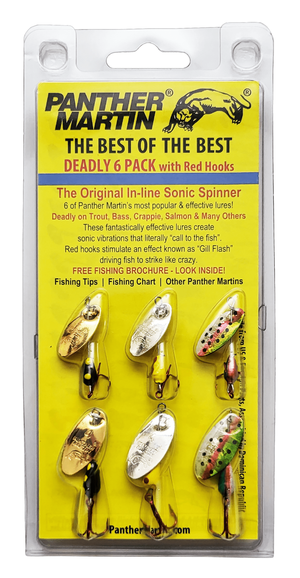 panther martin trout spinners deadly 6-pack size 2 & 4 assortment
