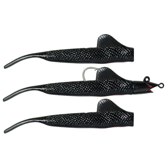 Panther Martin PMBFET_1BF_BM BigFin 3-in-1 Eel Tail Weedless Swimbaits - Black Magic - 1BF (1 oz)