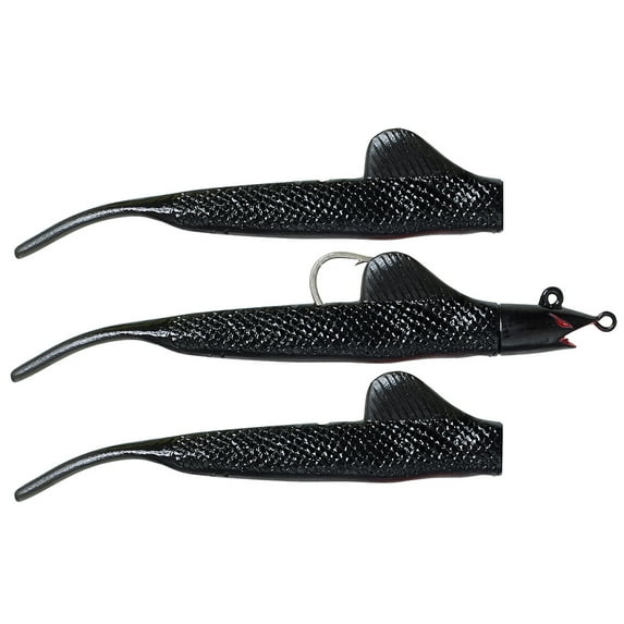 Panther Martin PMBFET_1BF_BM BigFin 3-in-1 Eel Tail Weedless Swimbaits - Black Magic - 1BF (1 oz)