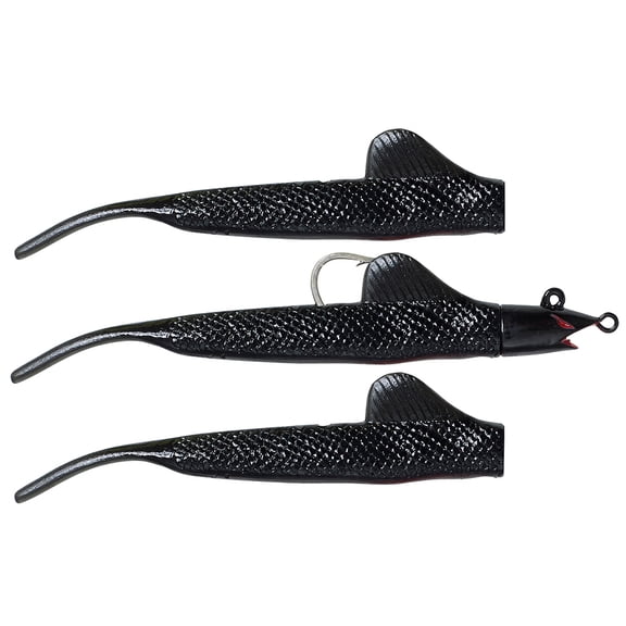 Panther Martin PMBFET_2BF_BM BigFin 3-in-1 Eel Tail Weedless Swimbaits - Black Magic - 2BF (2 oz)