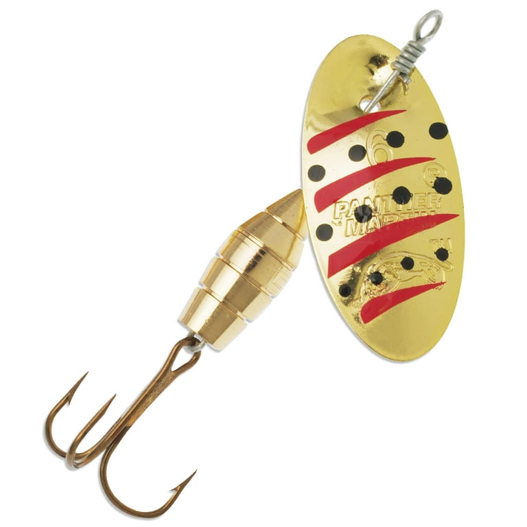 Panther Martin PMD_4_GBRED Deluxe Barrel Body Spinners Fishing Lure -  Gold/Black/Red - 4 (1/8 oz) 