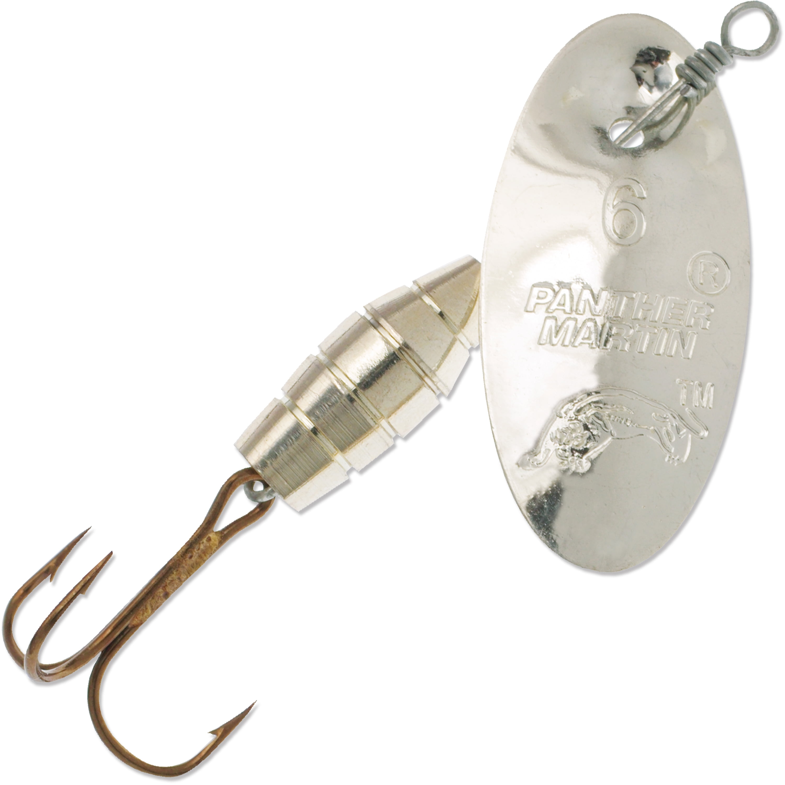 Panther Martin PMD_6_S Deluxe Barrel Body Spinners Fishing Lure - Silver -  6 (1/4 oz)