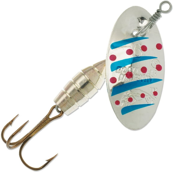 Panther Martin PMD_6_SBR Deluxe Barrel Body Spinners Fishing Lure - Silver/Blue/Red - 6 (1/4 oz)