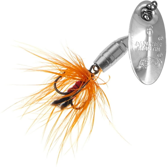 Panther Martin PMF_4_SO Deluxe Dressed Fly Spinning Fishing Lure - Silver/Orange - 4 (1/8 Oz)