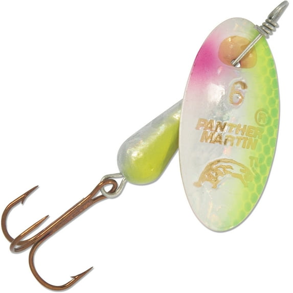 Panther Martin PMH_4_CH Classic Holographic Spinners Fishing Lure - Chartreuse - 4 (1/8 oz)