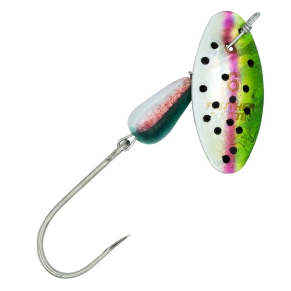 Panther Martin PMHBL_6_RTH Single Hook Barbless Teardrop Spinners Fishing Lure - Barbless Rainbow Trout - 6 (1/4 oz.)