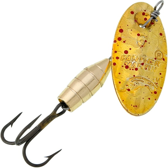 Panther Martin PMHD_9_GRSK Deluxe Holographic Fishing Spinner Fishing Lure - Gold/Red Speckled - 9 (3/8 oz)