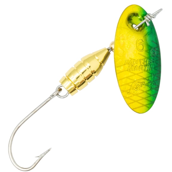 Panther Martin PMHDSH_2_GGH Single Hooks Teardrop Spinners Fishing Lure - Gold/Green Holographic - 2 (1/16 oz)