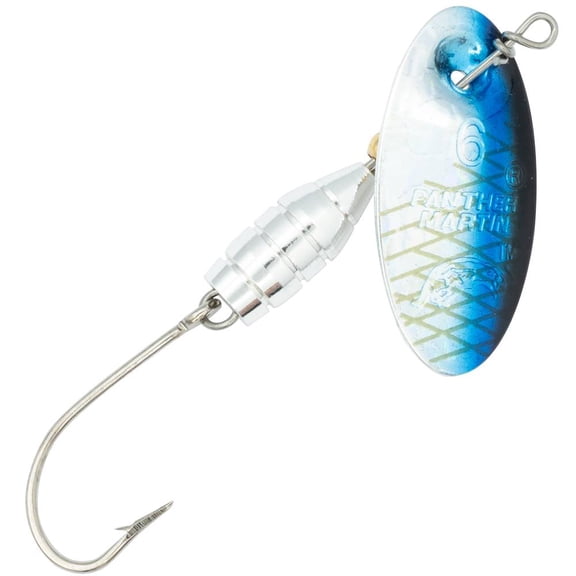 Panther Martin Dlx. Holo. Single Hook Silver/Blue Holographic 1/16 oz Inline Spinner