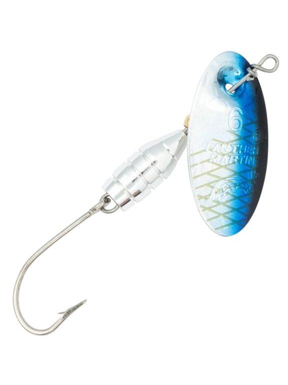 Dlx. Holo. Single Hook Silver/Blue Holographic 1/16 oz Inline Spinner