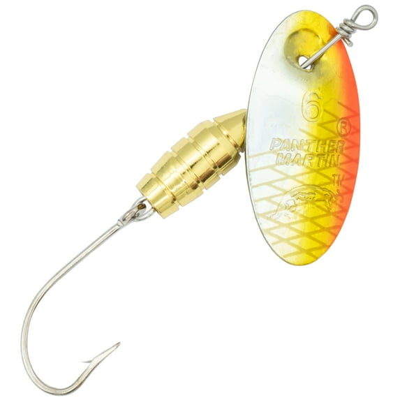 Panther Martin PMHDSH_4_GOH Single Hooks Teardrop Spinners Fishing Lure - Gold/Orange Holographic - 4 (1/8 oz)