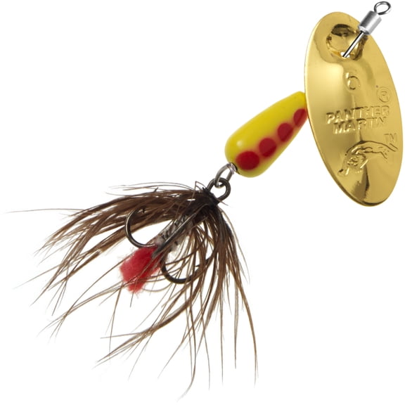 Panther Martin PMISRF_6_GBR InLine SWIVEL Regular Fly Spinners Fishing Lure - Gold/Brown Fly - 6 (1/4 oz)