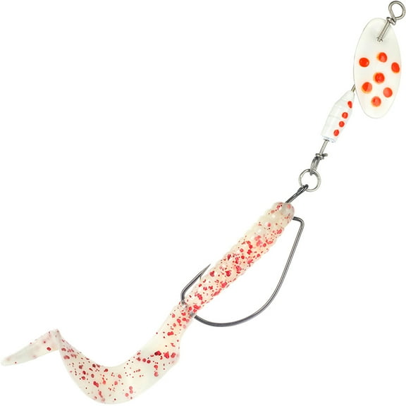 Panther Martin PMLC_4WR_WFR Lil' Curly WeedRunner Saltwater/Freshwater Fishing Lure - White Flourescent/Red - 4WR (1/4 oz)