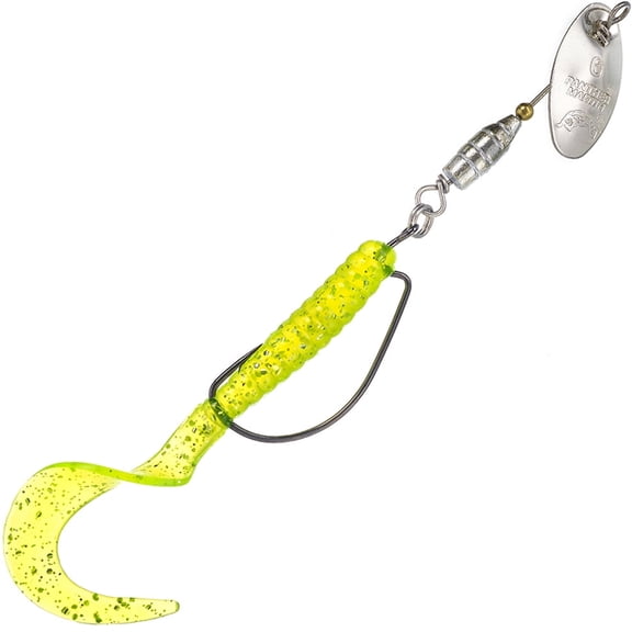 Panther Martin PMLCS_6WR_CSF Lil' Curly WeedRunner Saltwater/Freshwater Fishing Lure - Silver Chartreuse Silver Flake - 6WR (5/16 oz)