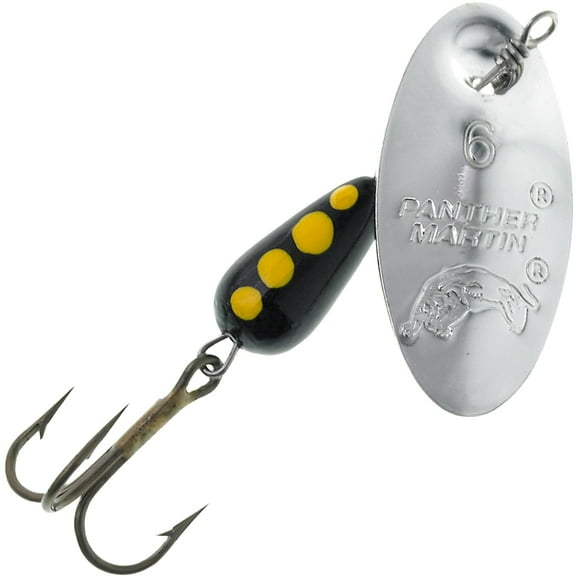 Panther Martin PMR_4_SB Classic Regular Teardrop Spinners Fishing Lure - Silver/Black - 4 (1/8 oz)