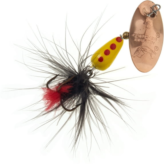 Panther Martin PMRF_6_CYBK Nature Series Spotted Fly Dressed Fishing Teardrop Spinner Lure - Copper/Yellow/Black Fly - 6 (1/4 oz)