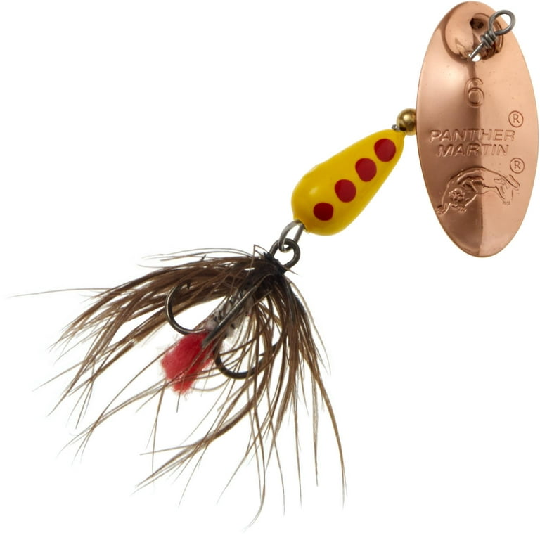 Panther Martin PMRF_6_CYBR Nature Series Spotted Fly Dressed Fishing  Teardrop Spinner Lure - Copper/Yellow/Brown Fly - 6 (1/4 oz) 