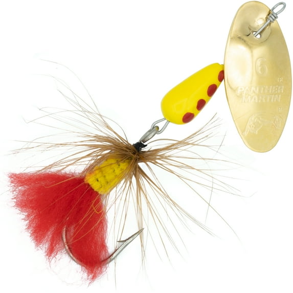 Panther Martin PMRFSH_4_GBR Single Hook Fly Teardrop Spinners Fishing Lure - Single Hook Gold/Brown - 4 (1/8 oz.)