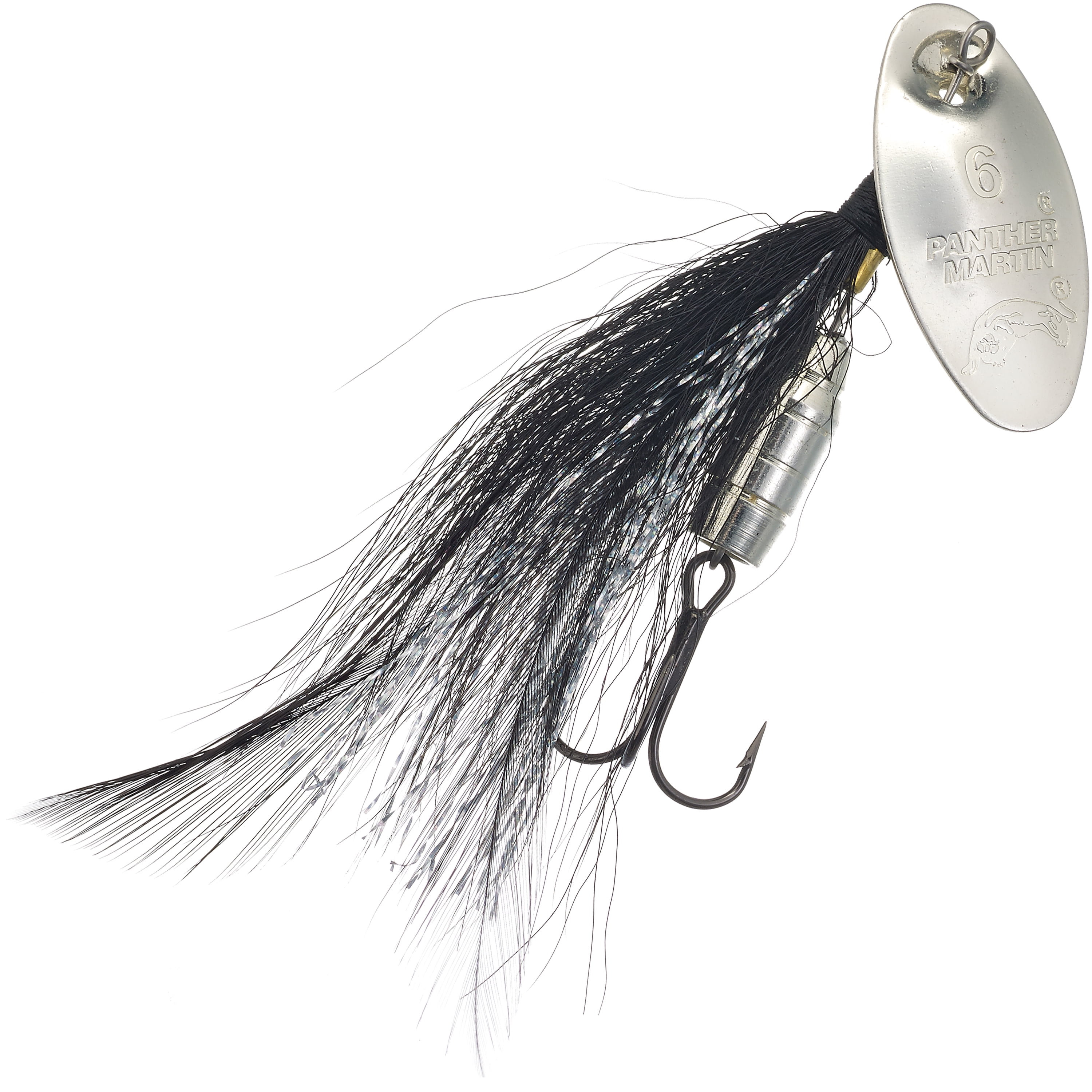 black guy in a barrel fishing lure Panther Martin PMSS_15_SB Barrel Body SonicStreamer Spinners Fishing Lure -  Silver/Black